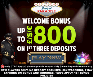 Jackpot Paradise April welcome offer